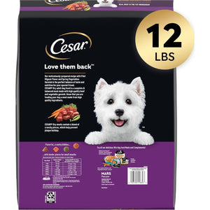 Cesar Small Breed Dry Dog Food Filet Mignon Flavor with Veggies Garnish 12 lb Bag