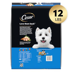 Cesar Small Breed Dry Dog Food 12 lb Rotisserie Chicken Flavor with Spring Vegetables Garnish