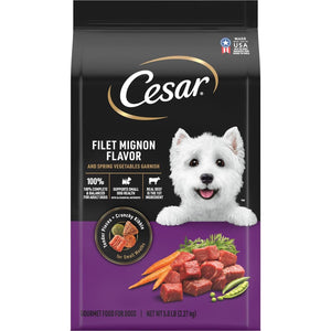 Cesar Dry Dog Food for Small Breeds, Filet Mignon Flavor with Veggies, 5 lb Bag
