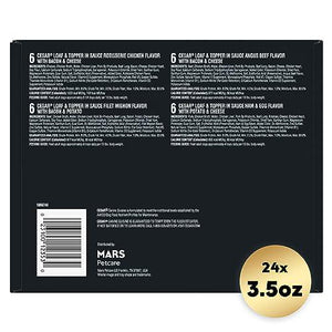 Cesar Wet Dog Food Variety Pack Loaf in Sauce 3.5 oz Trays Pack of 24