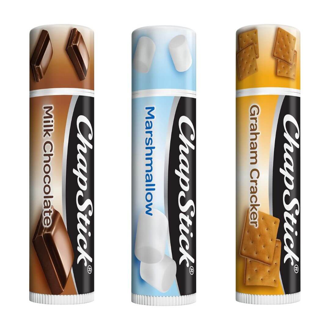 ChapStick S'mores Collection Graham Cracker/Marshmallow/Milk Chocolate Lip Balm (Pack Of 3) 4g Each,305732017242