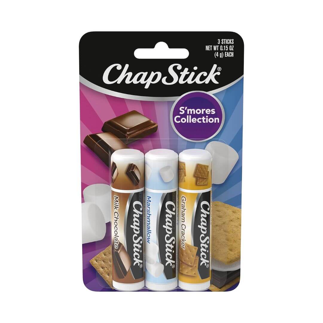 ChapStick S'mores Collection Graham Cracker/Marshmallow/Milk Chocolate Lip Balm (Pack Of 3) 4g Each,305732017242