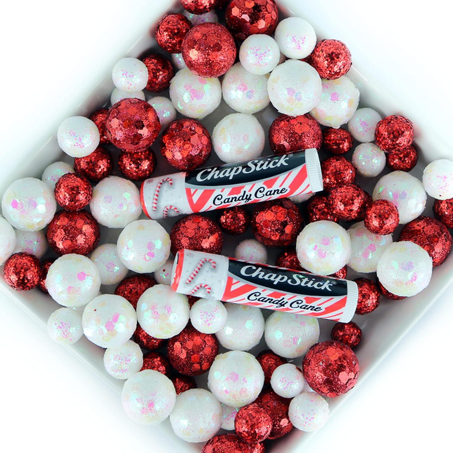 ChapStick Bulk Lip Balm, Candy Cane, 12-Pack Fresh And Minty Lip Moisturizer, Stocking Stuffer, 0.15 Oz Ea,