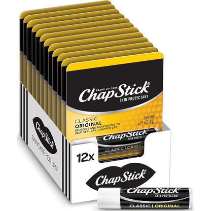 ChapStick ChapStick Classic Original Lip Balm Tubes, Lip Care - 0.15 Oz (Pack Of 12)