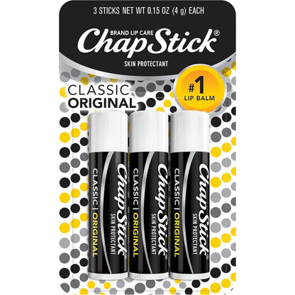 ChapStick ChapStick Classic Original Lip Balm Tubes, Lip Care - 0.15 Oz (Pack Of 3)
