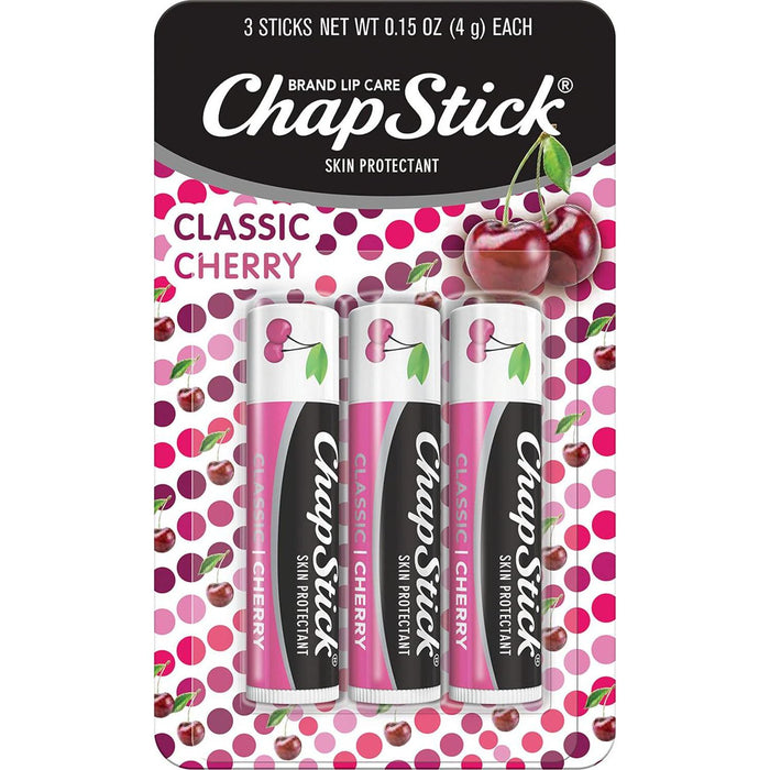 ChapStick ChapStick Classic Skin Protectant Flavored Lip Balm Tube, Cherry Flavor, 0.15 Ounce (Pack Of 3)
