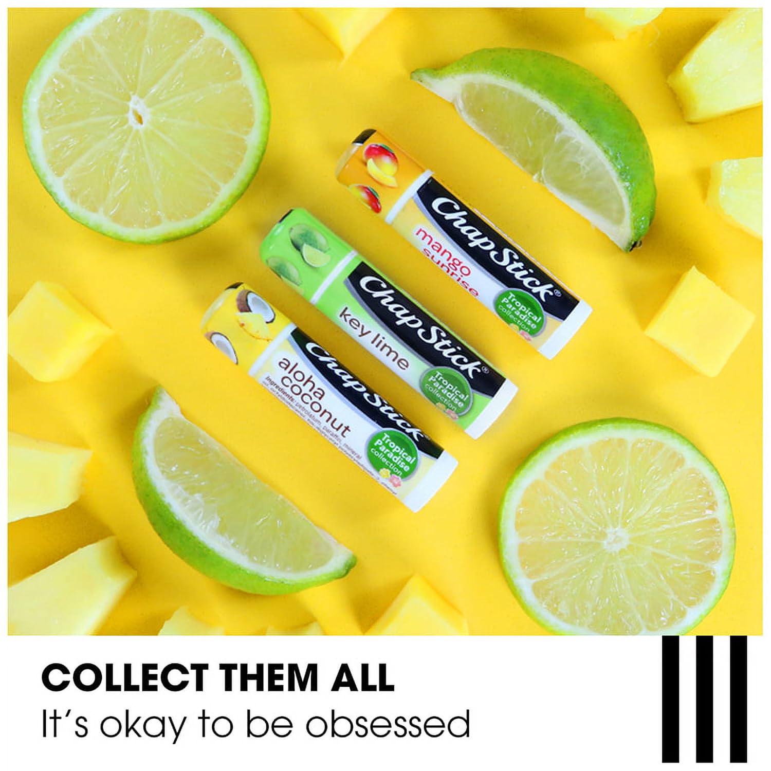 ChapStick Lip Care Set, Tropical Paradise Collection 3-Pack Mango Sunrise, Key Lime And Aloha Coconut Lip Balm, 0.15 Oz Ea,Does not Apply