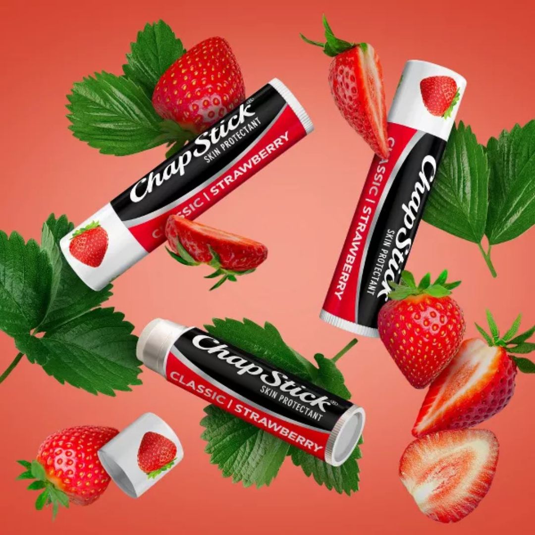 ChapStick Classic Strawberry Lip Balm (Pack Of 3) 4g Each,305730715409