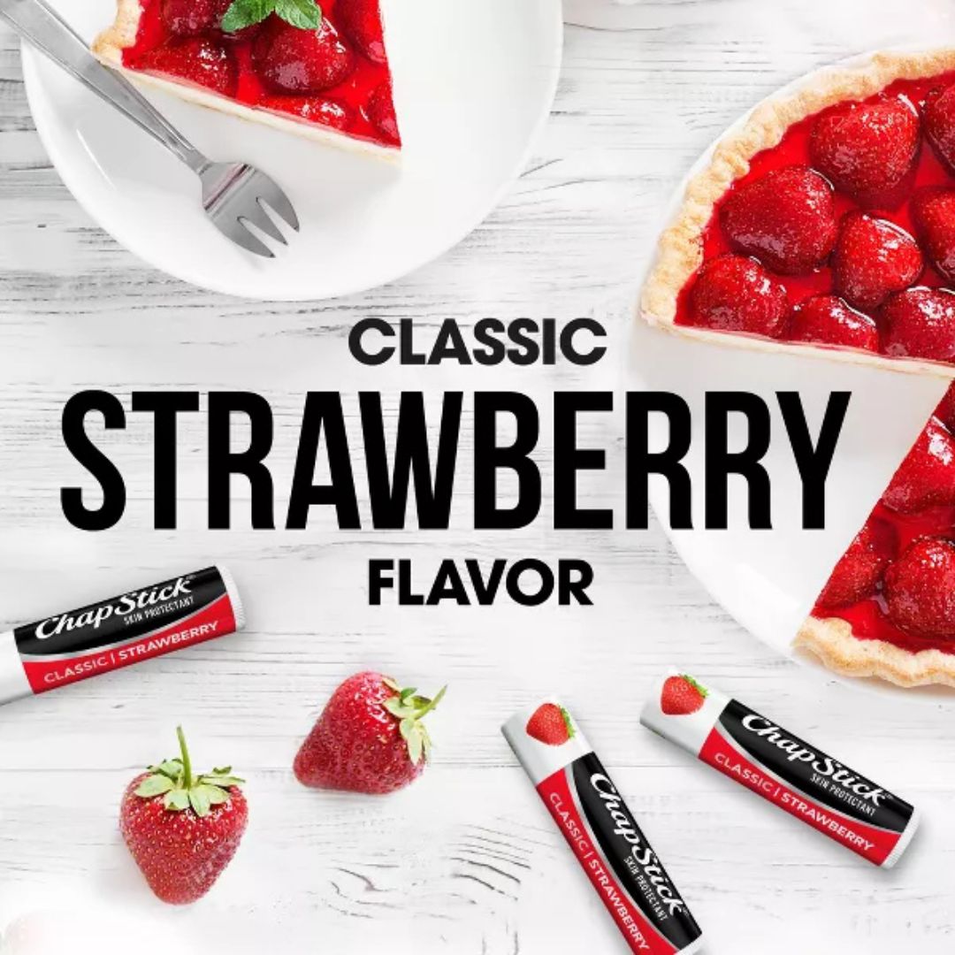 ChapStick Classic Strawberry Lip Balm (Pack Of 3) 4g Each,305730715409