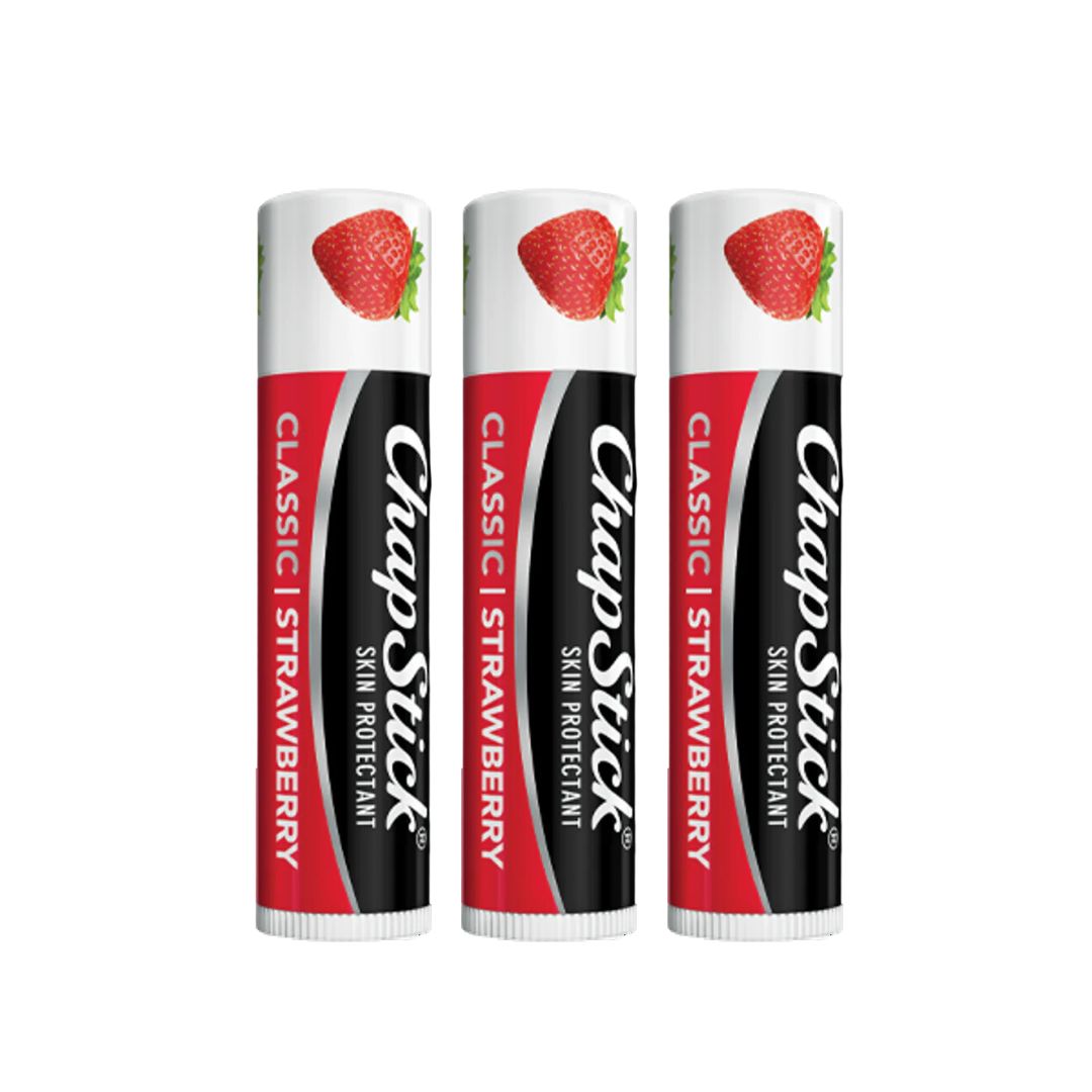 ChapStick Classic Strawberry Lip Balm (Pack Of 3) 4g Each,305730715409