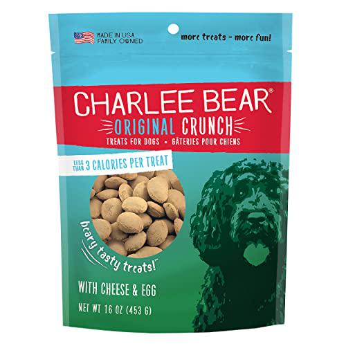 Charlee Bear Dog Treats 16 oz, Cheese & Egg Flavor, Crunchy Training Snacks for Dogs of All Sizes