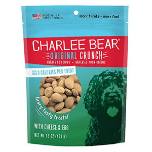 Charlee Bear Dog Treats 16 oz, Cheese & Egg Flavor, Crunchy Training Snacks for Dogs of All Sizes