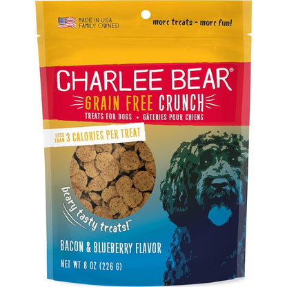 Charlee Bear Grain-Free Bear Crunch Dog Treats, Bacon & Blueberry Flavor, 8 oz Bag