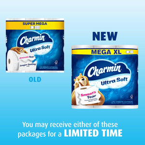 Charmin Ultra Soft Toilet Paper, 18 Mega XL Rolls (108 Regular Rolls)