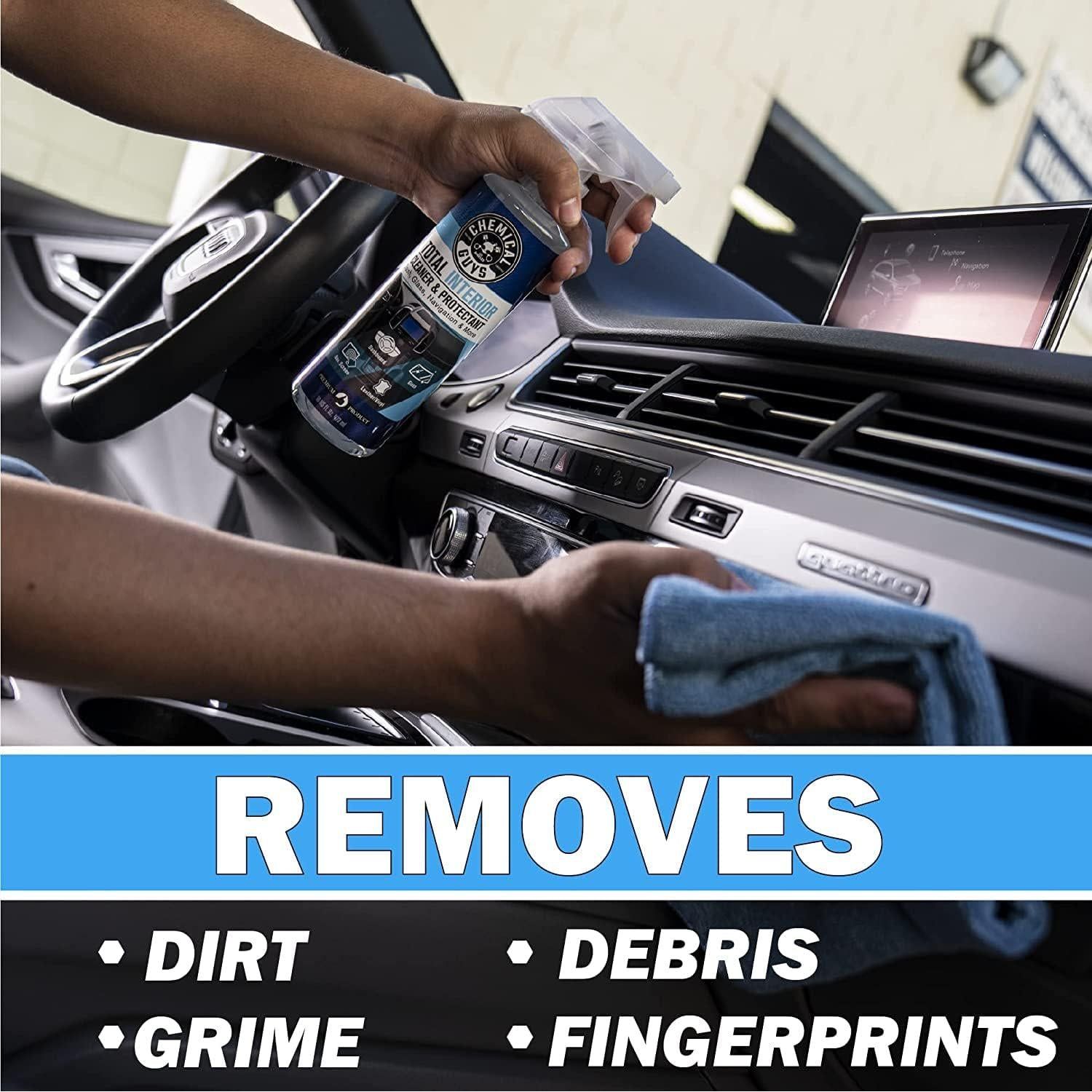Chemical Guys SPI1091601 Leather Cleaner And Conditioner Leather And Interior Care Bundle + SPI22016 Total Interior Cleaner And Protectant, Safe For Cars, Home, Office, And More (16 Fl Oz) 3 Items,