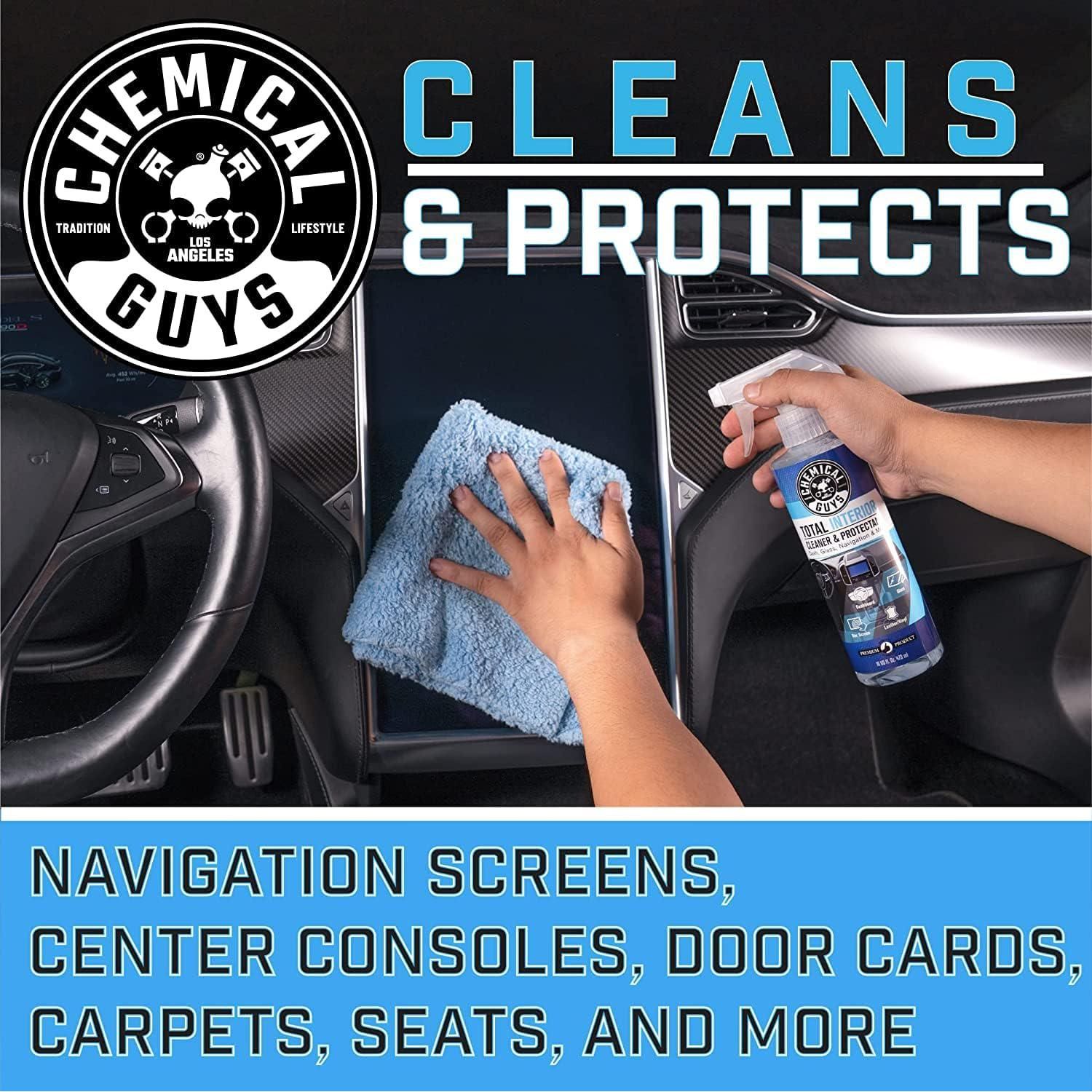 Chemical Guys SPI1091601 Leather Cleaner And Conditioner Leather And Interior Care Bundle + SPI22016 Total Interior Cleaner And Protectant, Safe For Cars, Home, Office, And More (16 Fl Oz) 3 Items,