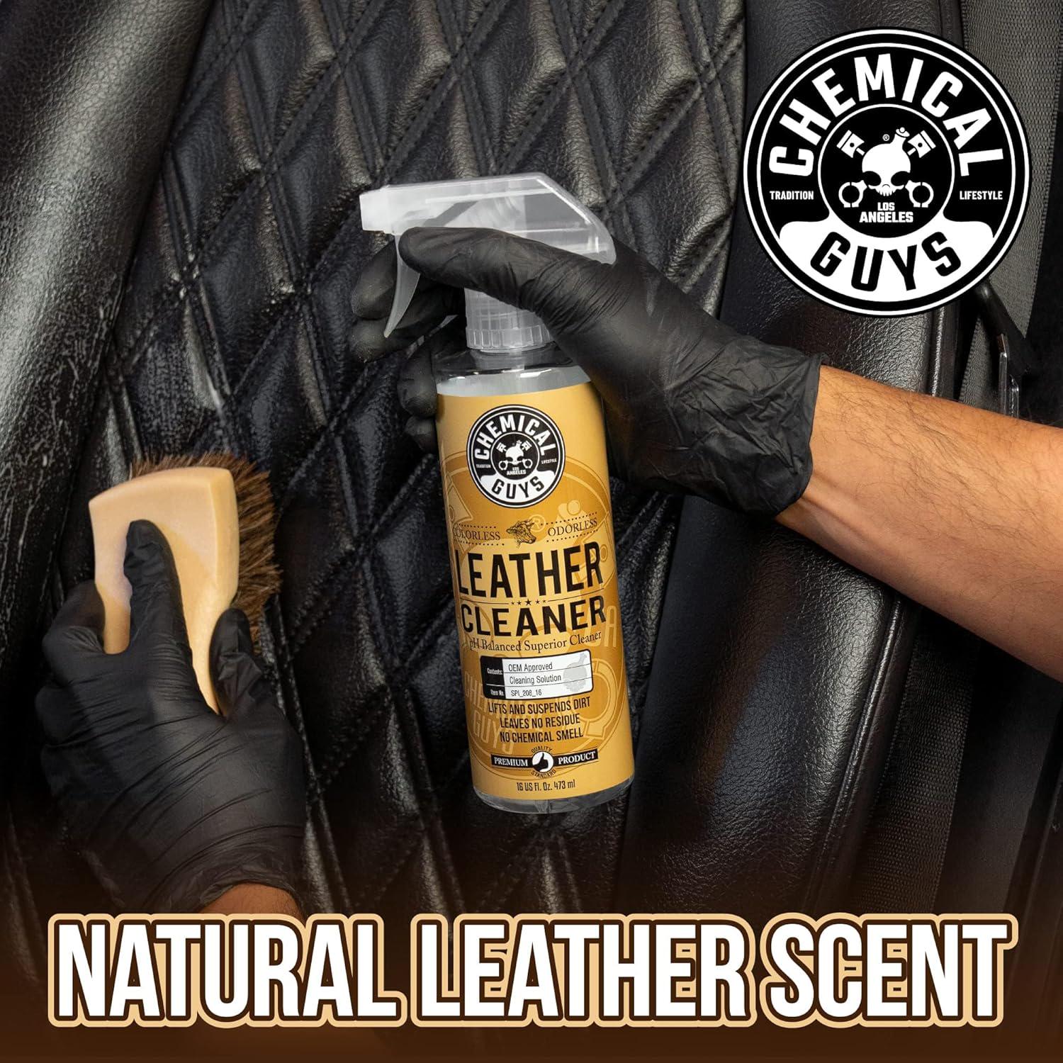 Chemical Guys SPI_109_04 Leather Cleaner And Conditioner Complete Leather Care Kit For Use On Car Interiors, Leather Apparel, Furniture, Shoes, Boots, Bags And More (2 - 4 Fl Oz Bottles),