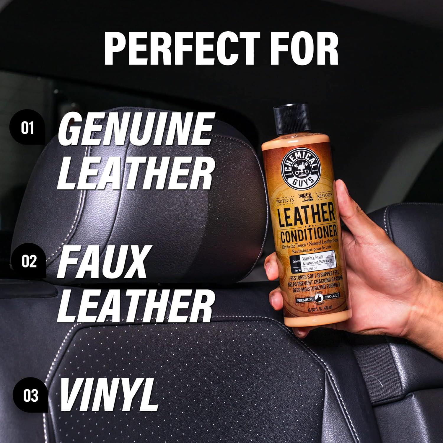Chemical Guys SPI_109_04 Leather Cleaner And Conditioner Complete Leather Care Kit For Use On Car Interiors, Leather Apparel, Furniture, Shoes, Boots, Bags And More (2 - 4 Fl Oz Bottles),