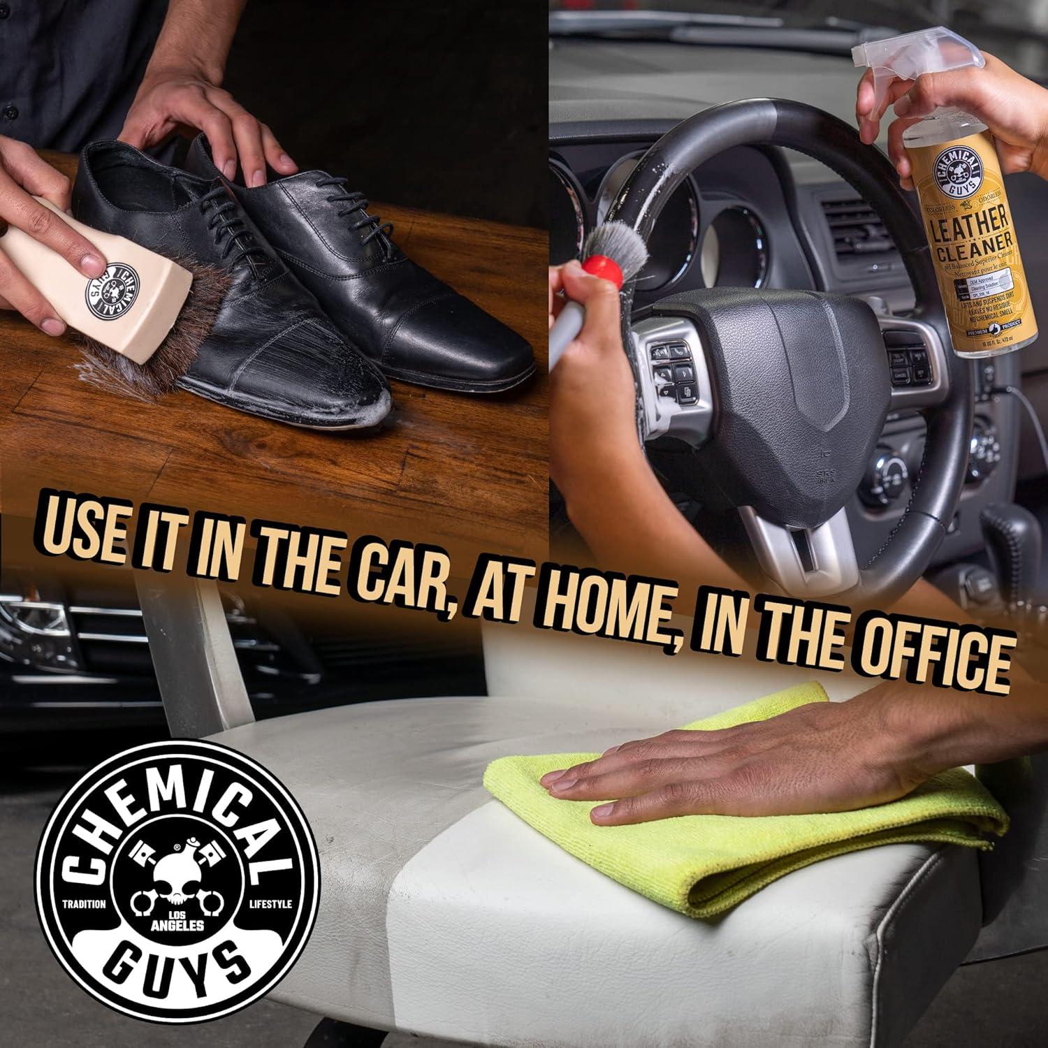 Chemical Guys SPI_109_04 Leather Cleaner And Conditioner Complete Leather Care Kit For Use On Car Interiors, Leather Apparel, Furniture, Shoes, Boots, Bags And More (2 - 4 Fl Oz Bottles),