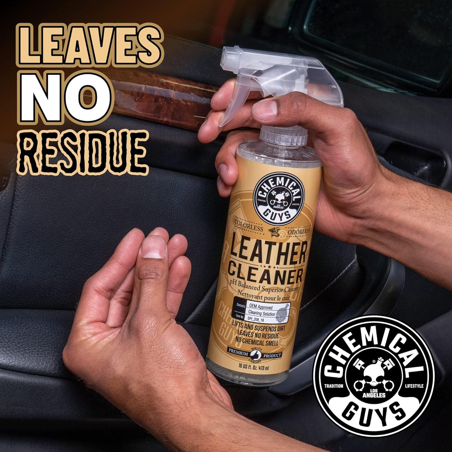 Chemical Guys SPI_109_04 Leather Cleaner And Conditioner Complete Leather Care Kit For Use On Car Interiors, Leather Apparel, Furniture, Shoes, Boots, Bags And More (2 - 4 Fl Oz Bottles),