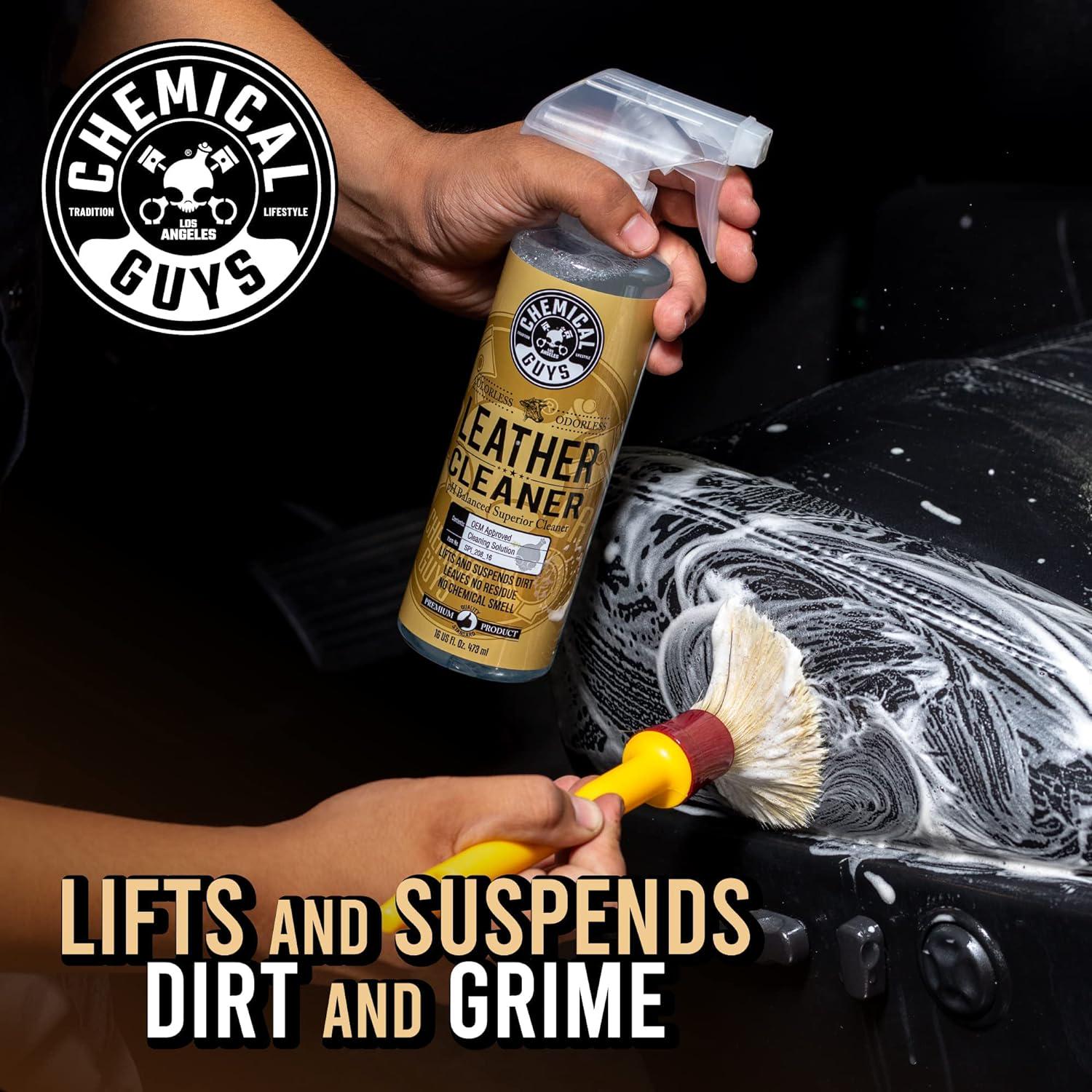 Chemical Guys SPI_109_16 Leather Cleaner And Leather Conditioner Kit For Use On Leather Apparel, Furniture, Car Interiors, Shoes, Boots, Bags And More (2 - 16 Fl Oz Bottles),