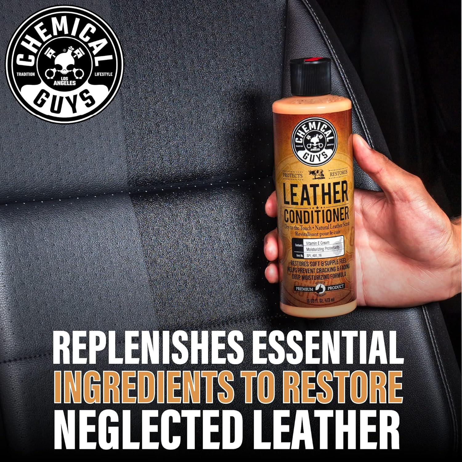 Chemical Guys SPI_109_04 Leather Cleaner And Conditioner Complete Leather Care Kit For Use On Car Interiors, Leather Apparel, Furniture, Shoes, Boots, Bags And More (2 - 4 Fl Oz Bottles),