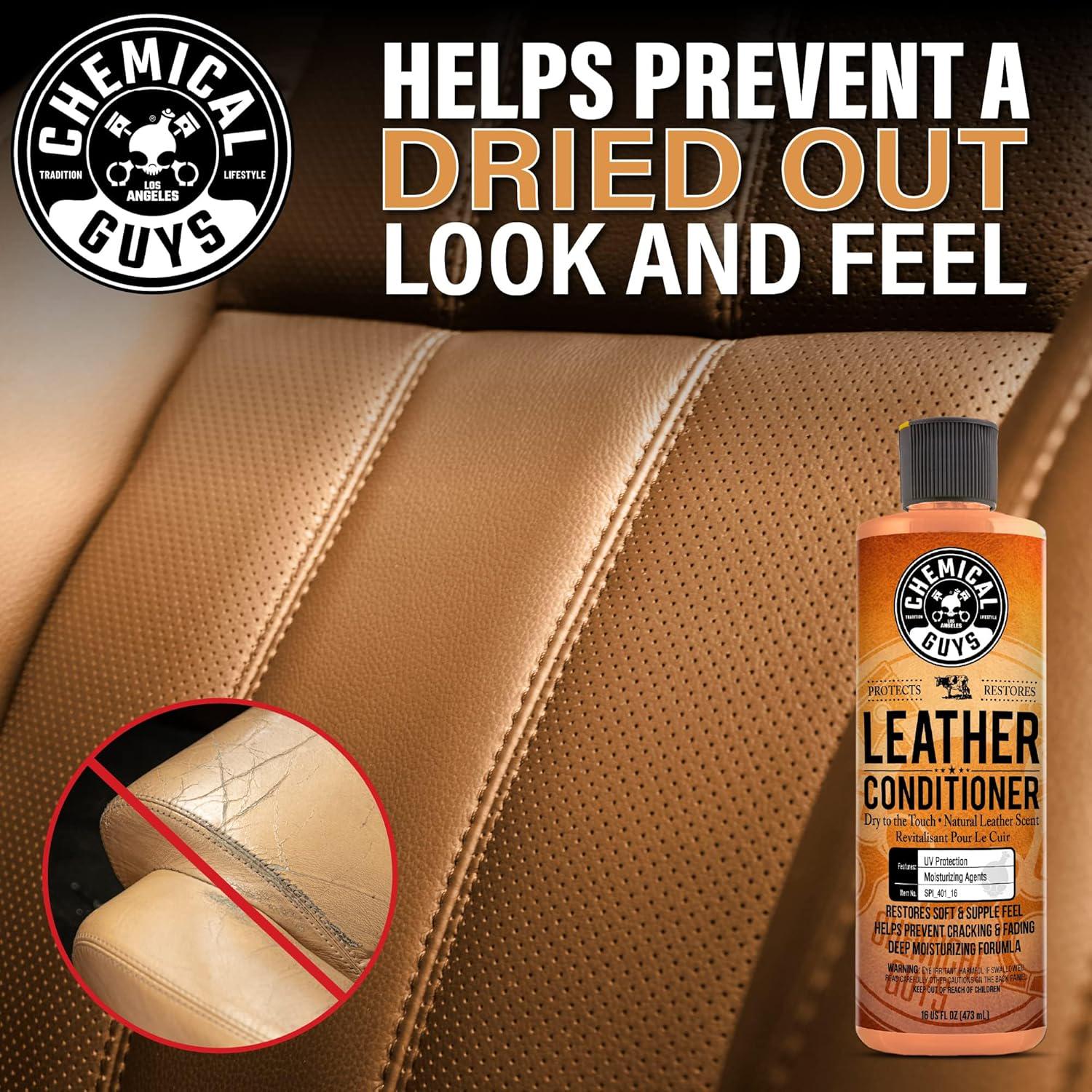 Chemical Guys SPI_109_04 Leather Cleaner And Conditioner Complete Leather Care Kit For Use On Car Interiors, Leather Apparel, Furniture, Shoes, Boots, Bags And More (2 - 4 Fl Oz Bottles),