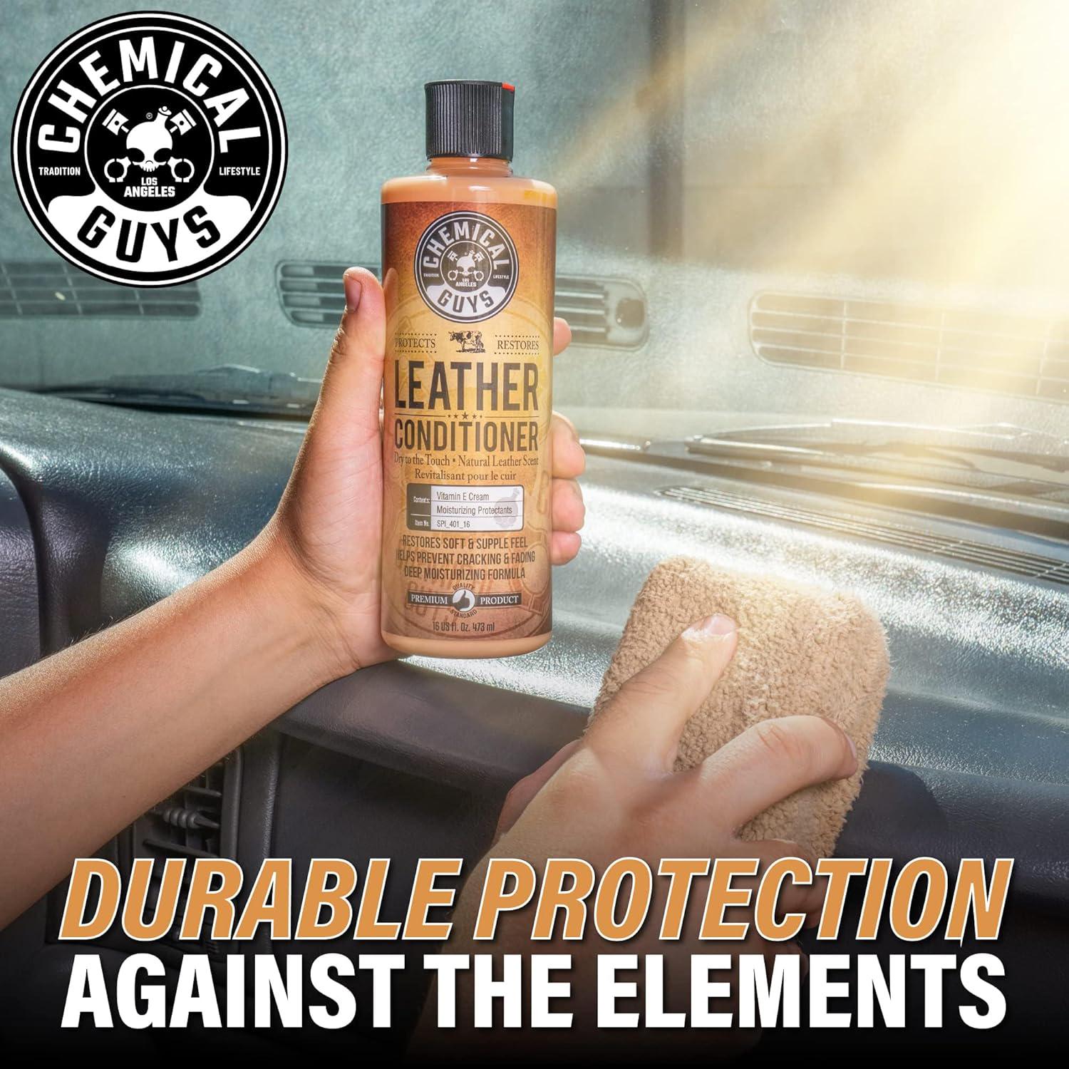 Chemical Guys SPI_109_04 Leather Cleaner And Conditioner Complete Leather Care Kit For Use On Car Interiors, Leather Apparel, Furniture, Shoes, Boots, Bags And More (2 - 4 Fl Oz Bottles),