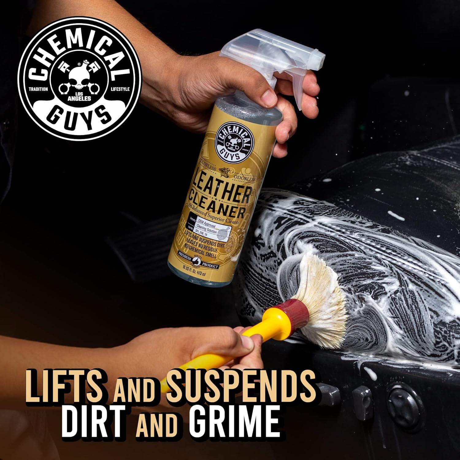 Chemical Guys SPI_109_04 Leather Cleaner And Conditioner Complete Leather Care Kit For Use On Car Interiors, Leather Apparel, Furniture, Shoes, Boots, Bags And More (2 - 4 Fl Oz Bottles),