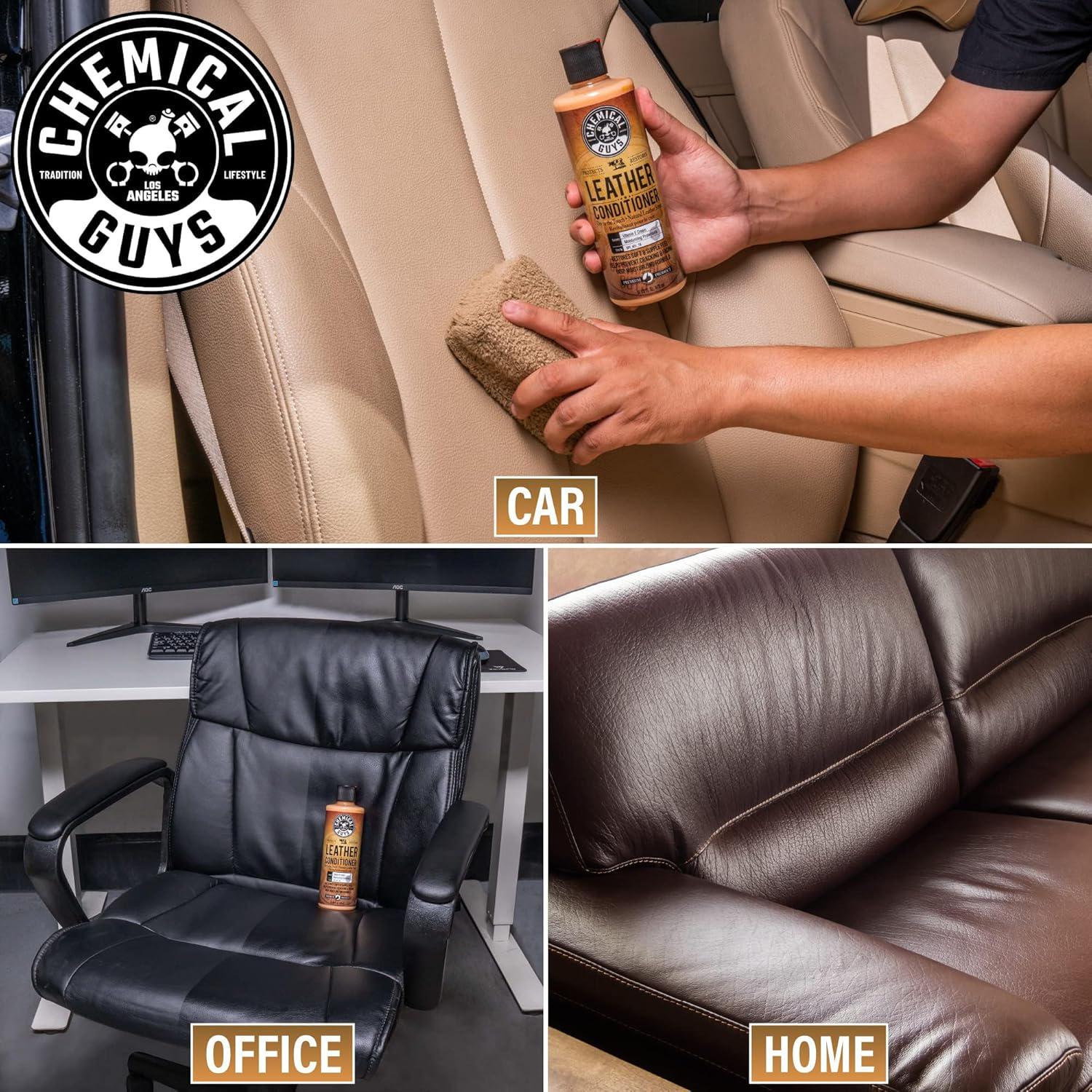 Chemical Guys SPI_109_04 Leather Cleaner And Conditioner Complete Leather Care Kit For Use On Car Interiors, Leather Apparel, Furniture, Shoes, Boots, Bags And More (2 - 4 Fl Oz Bottles),