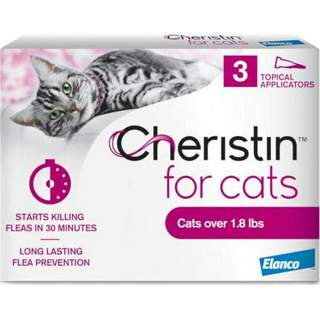 Cheristin Flea Treatment for Cats, Topical Flea Drops, 3 Count, Fast-Acting Protection