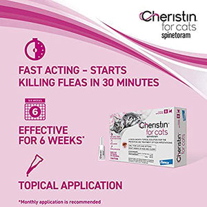 Cheristin Flea Treatment for Cats, Topical Flea Drops, 3 Count, Fast-Acting Protection