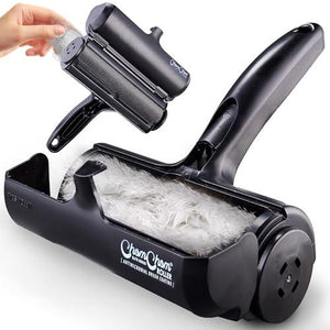 Chom Chom Roller Pet Hair Remover Reusable Lint Roller for Furniture Couch Carpet Bedding Black