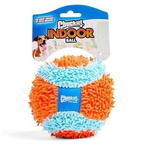 Chuckit Indoor Fetch Ball 4.75 Inch Dog Toy Orange and Blue Interactive Soft Play for Dogs