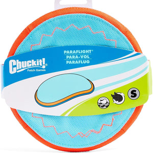 Chuckit Paraflight Flying Disc for Dogs, Small 6.75", Water Floating, Soft Rubber Edges, Durable Nylon Flyer, 1 Pack
