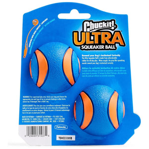 Chuckit Ultra Squeaker Balls for Dogs Medium Size 2.5” Pack of 2 Bouncy & Durable