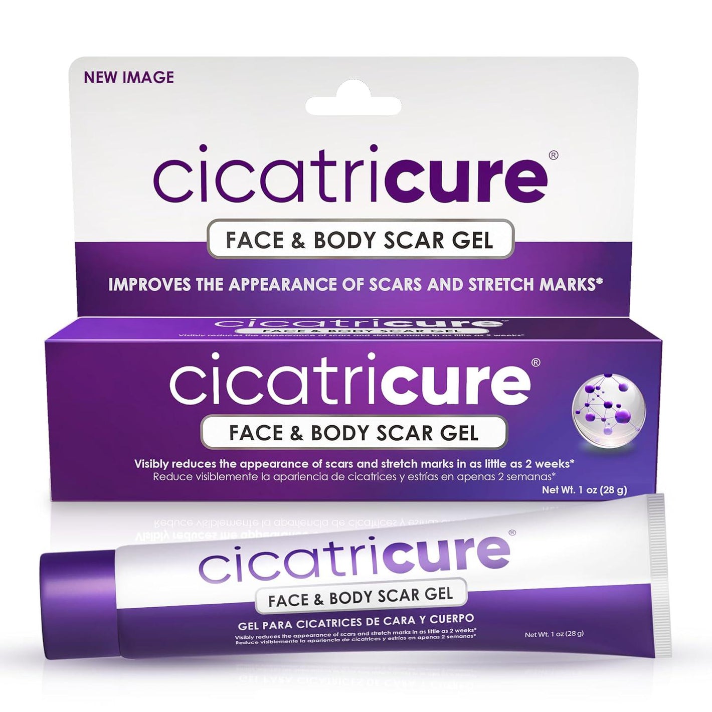 Cicatricure Face & Body Advanced Scar Gel, Scar Treatment for Old and New Scars, Fades Stretch Marks, Surgical Scars, Burns, Acne, 1oz (28g), 1 Pack