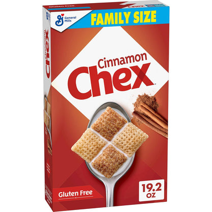 Chex Cinnamon Chex Cereal, Gluten-Free Breakfast Cereal, Made with Whole Grain, Family Size, 192oz