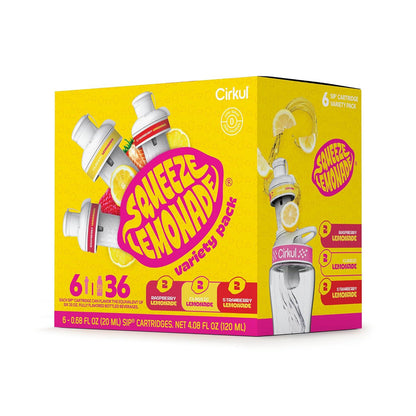 Cirkul Cirkul Squeeze Lemonade Flavor Cartridge Variety Pack With B Vitamins, 6-Pack (2 Classic, 2 Strawberry, 2 Raspberry)