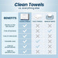 Clean Skin Club Clean Towels XL , 100% USDA Biobased Face Towel, Disposable Face Towelette, Eczema Association Accepted, Makeup Remover Dry Wipes, Ultra Soft, 50 Ct, 1 Pack