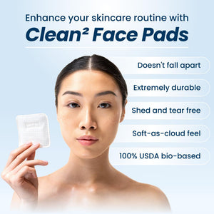 Clean Skin Club Clean Skin Club Clean² Pads 2.0 [NEW And IMPROVED EDGES] Guaranteed Not To Shed And Tear, Unique Triple Layers, Textured Side And Ultra Soft Side, Organic Disposable Cotton, Pair With Makeup Remover 2 Pack