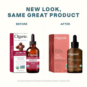 Cliganic Organic Jojoba Oil, 100% Pure (4oz) | Moisturizing Oil For Face, Hair, Skin And Nails | Natural Cold Pressed Hexane Free | Base Carrier Oil (Packaging May Vary),