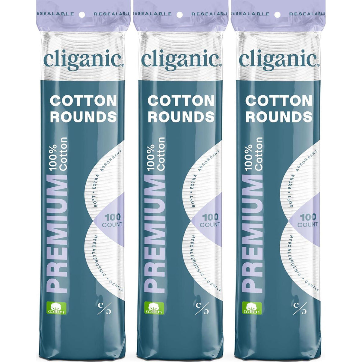 Cliganic Cliganic Premium Cotton Rounds For Face (300 Count) - Makeup Remover Pads, Hypoallergenic, Lint-Free | 100% Pure Cotton (Packaging May Vary)