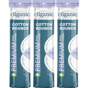 Cliganic Cliganic Premium Cotton Rounds For Face (300 Count) - Makeup Remover Pads, Hypoallergenic, Lint-Free | 100% Pure Cotton (Packaging May Vary)