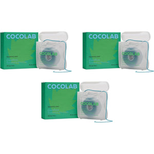 Cocofloss Woven Dental Floss, Mint Waxed, Expanding, Vegan, Kid-Friendly, 3 Spools of 33 Yards Each