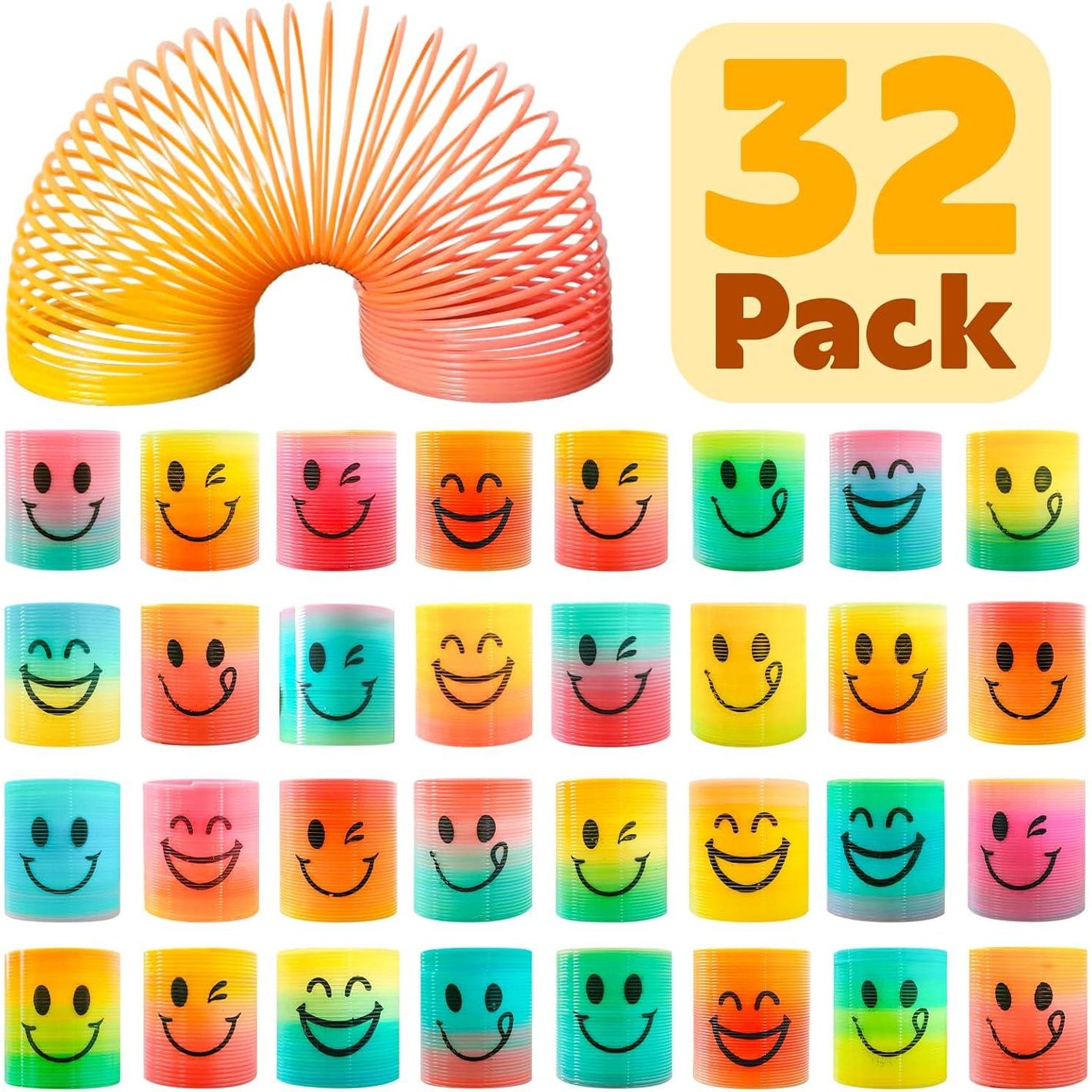 Cocurb Mini Spring Toys, 32 Pack, Party Favors & Goodie Bag Fillers for Kids Ages 4–8, Bulk Gift Set