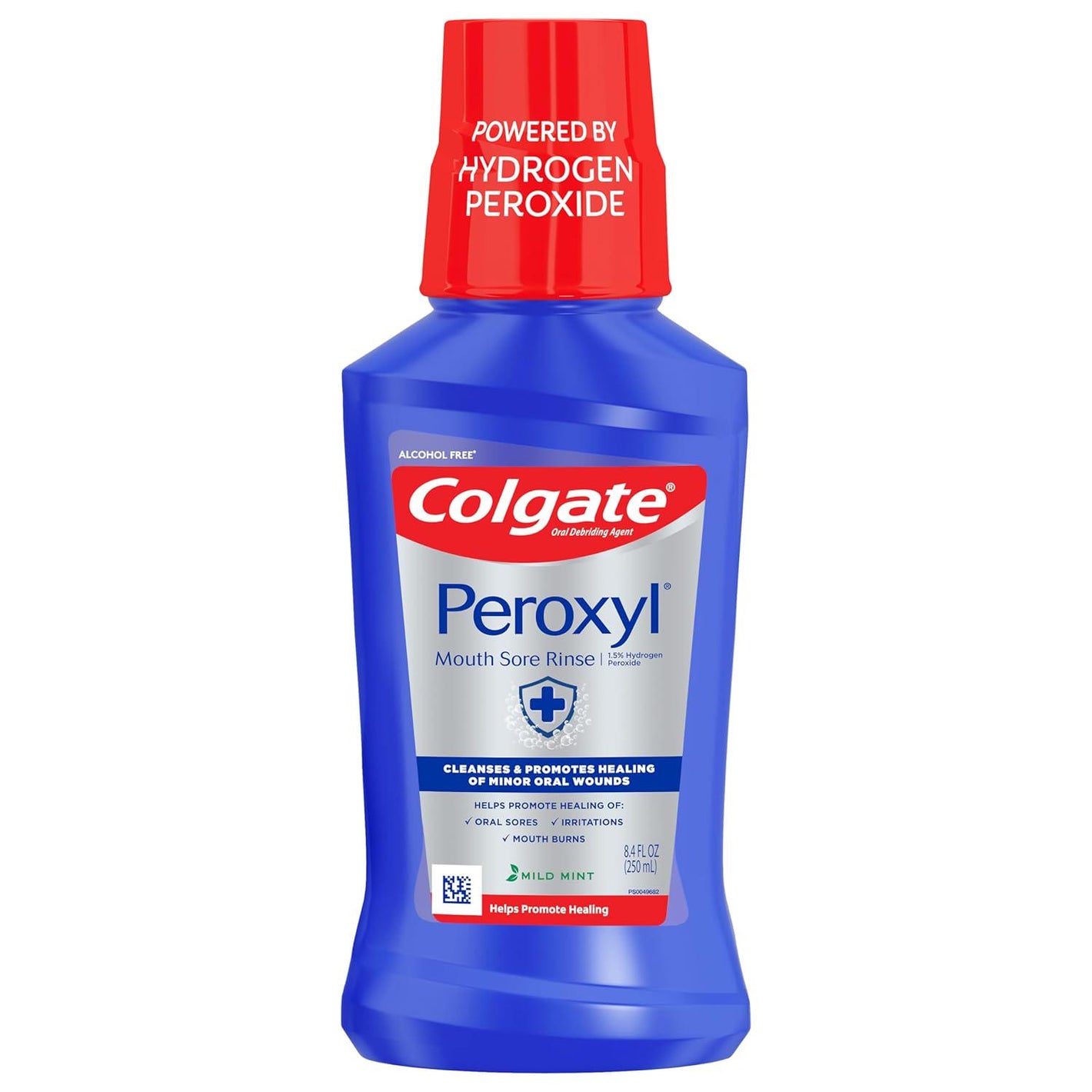 Colgate Colgate Peroxyl Antiseptic Mouth Sore Rinse, Alcohol Free, 1.5% Hydrogen Peroxide, Mild Mint, 8.4 Fl Oz (Pack Of 1)