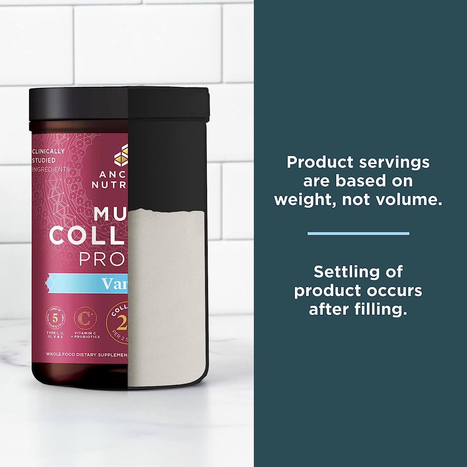 Collagen Powder Protein By Ancient Nutrition, Multi Collagen Vanilla Protein Powder, 45 Servings, With Vitamin C, Hydrolyzed Collagen Peptides Supports Skin And Nails, Gut Health, 16.7oz,