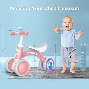 Toddler Balance Bike for 1 Year Old Girl 4 Silent Wheels Soft Seat 10–36 Months