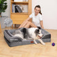 Comfort Expression Orthopedic Dog Bed for Extra Large Dogs with Bolster Washable Cover 30x20 Gray